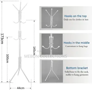 Standing Coat Rack With 12 Hooks