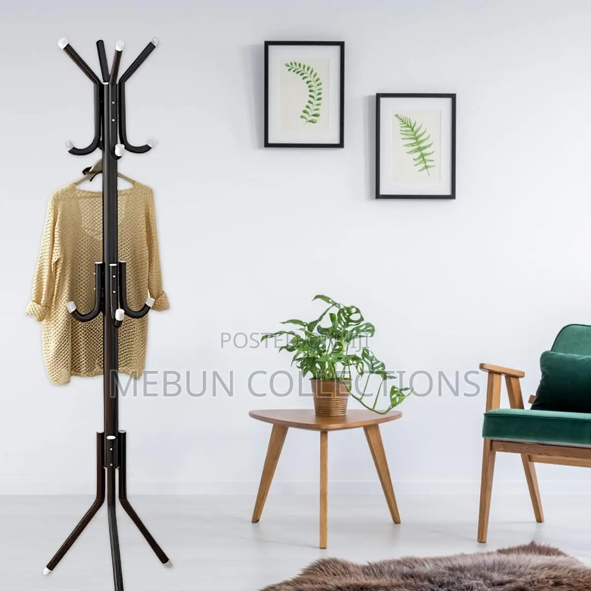 Standing Coat Rack With 12 Hooks