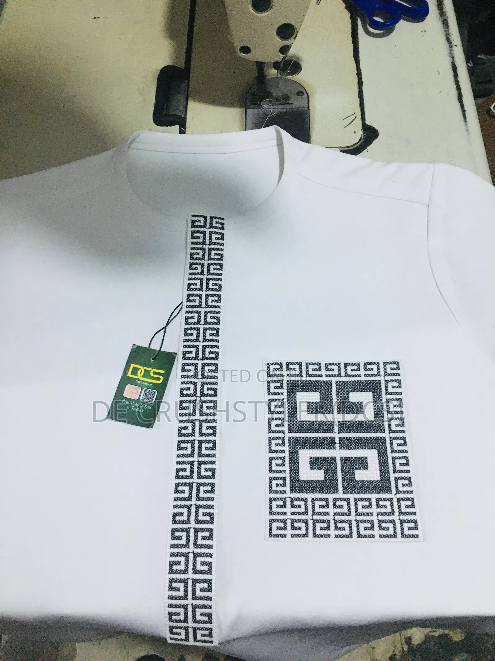 White Crepe Material Made With Givenchy Design