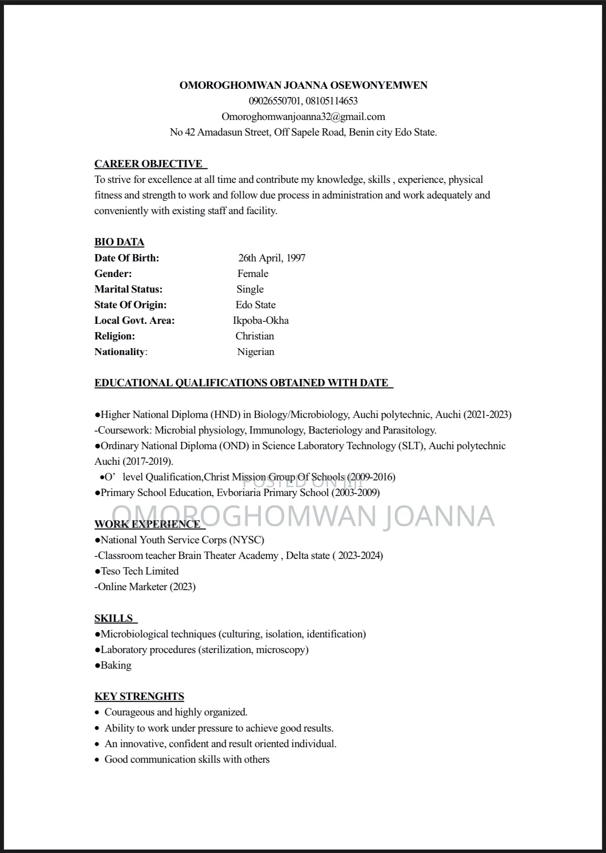 Office Receptionist (Female) - With Accommodation