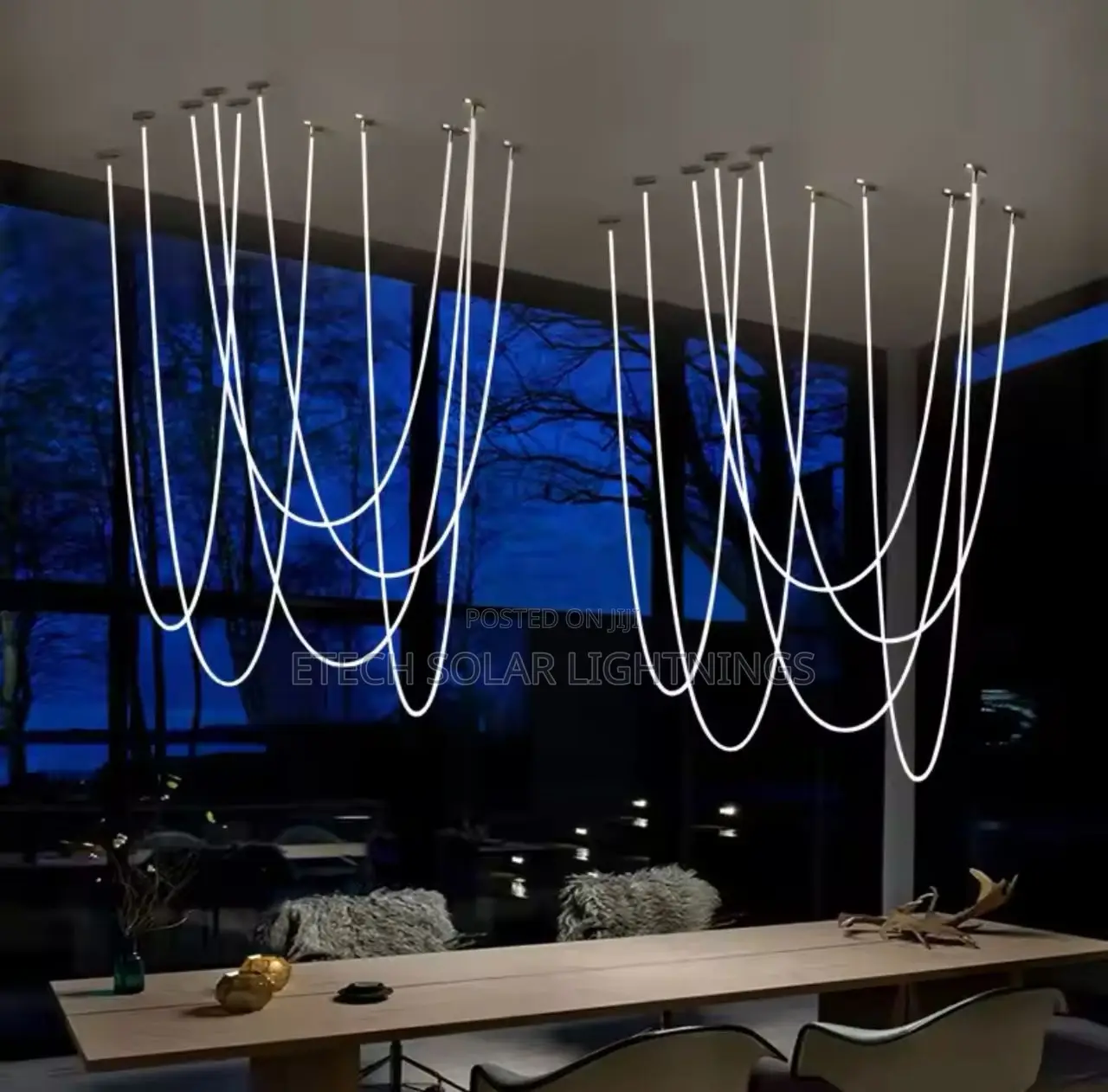 Modern Led Silicone Chandelier Lamp 360 Degree Light