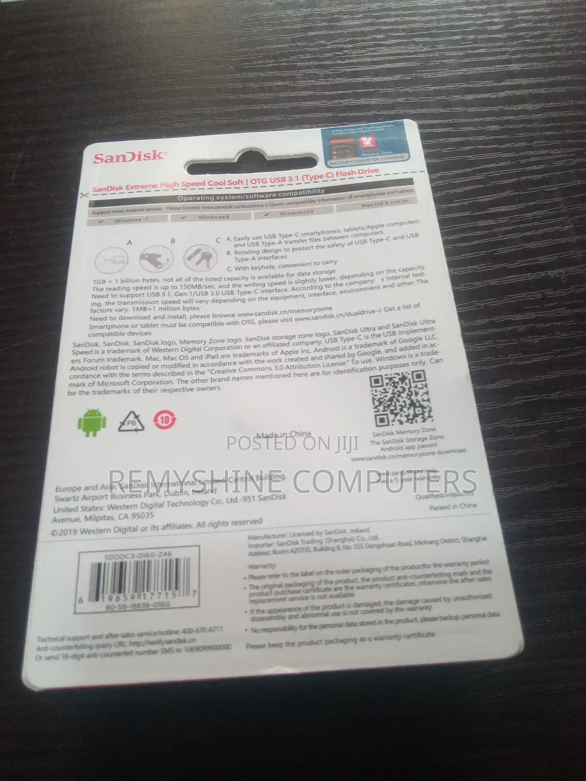 Sandisk Ultra Dual Drive Go USB Type C 16gb Flash
