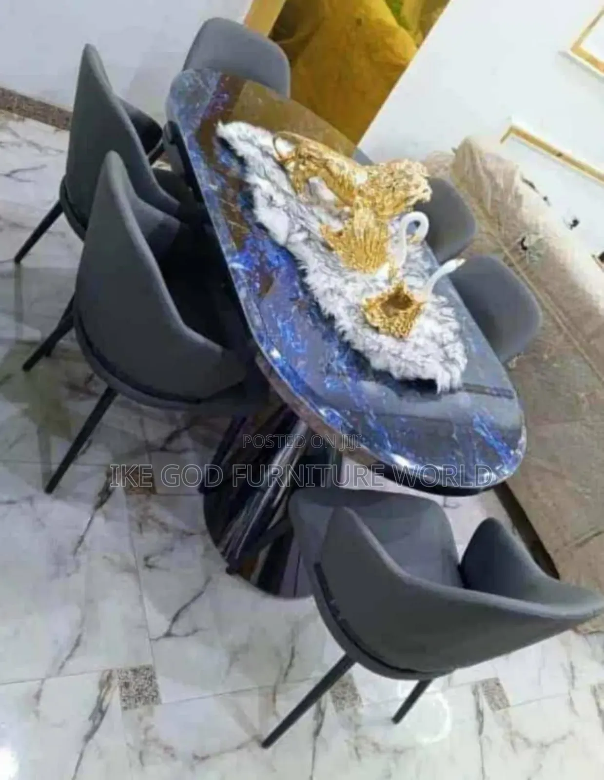 High Quality Turkish Marble Dining Table With Solid Chairs