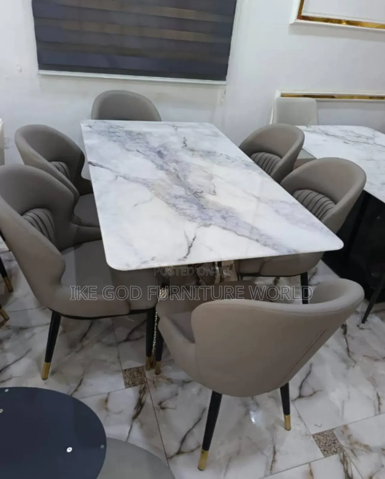 6seater High Classic Turkish Marble Dining Table With Solid