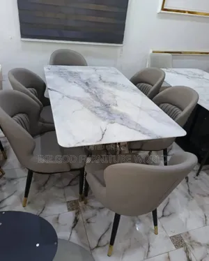 6seater High Classic Turkish Marble Dining Table With Solid