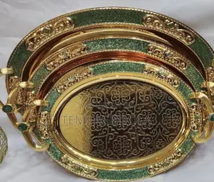 Quality Gold Luxury Oval Tray Set