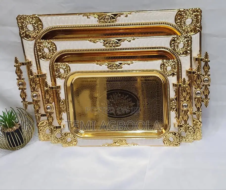 Quality Gold Luxury Square Tray Set