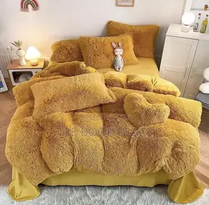 Golden Yellow Fur Bedding Set