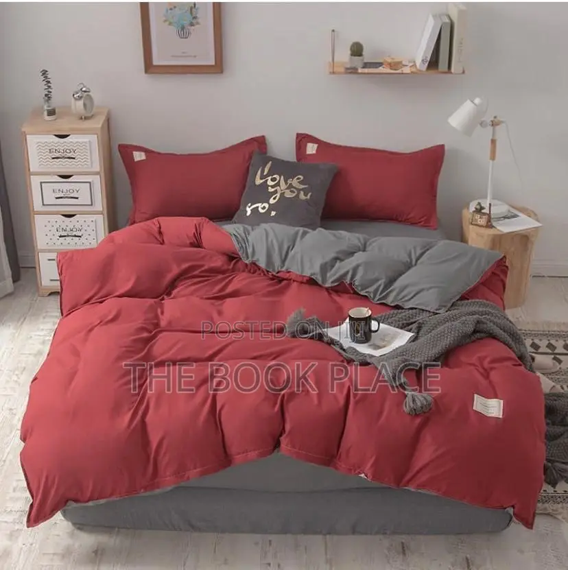 Wine/Gray Bedding Set