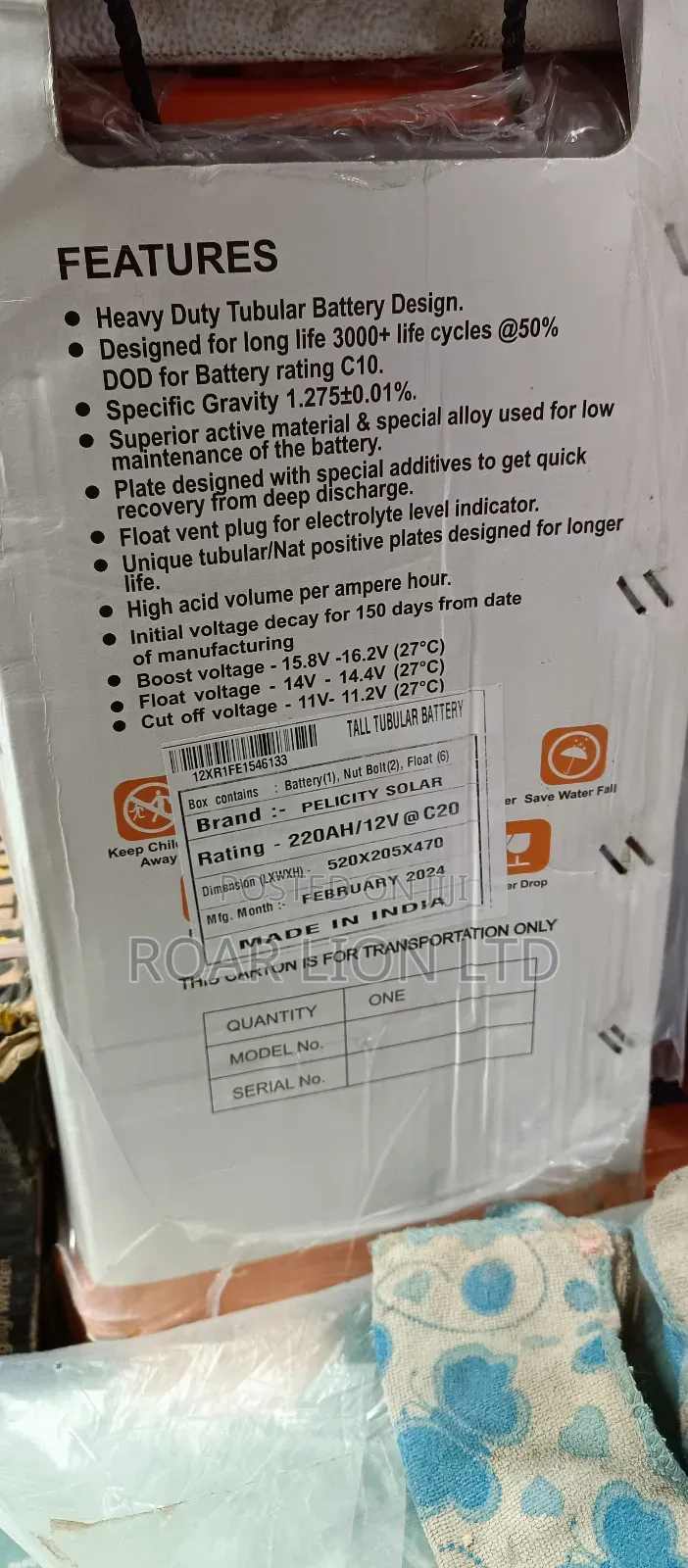 Pelicity Tubular Battey