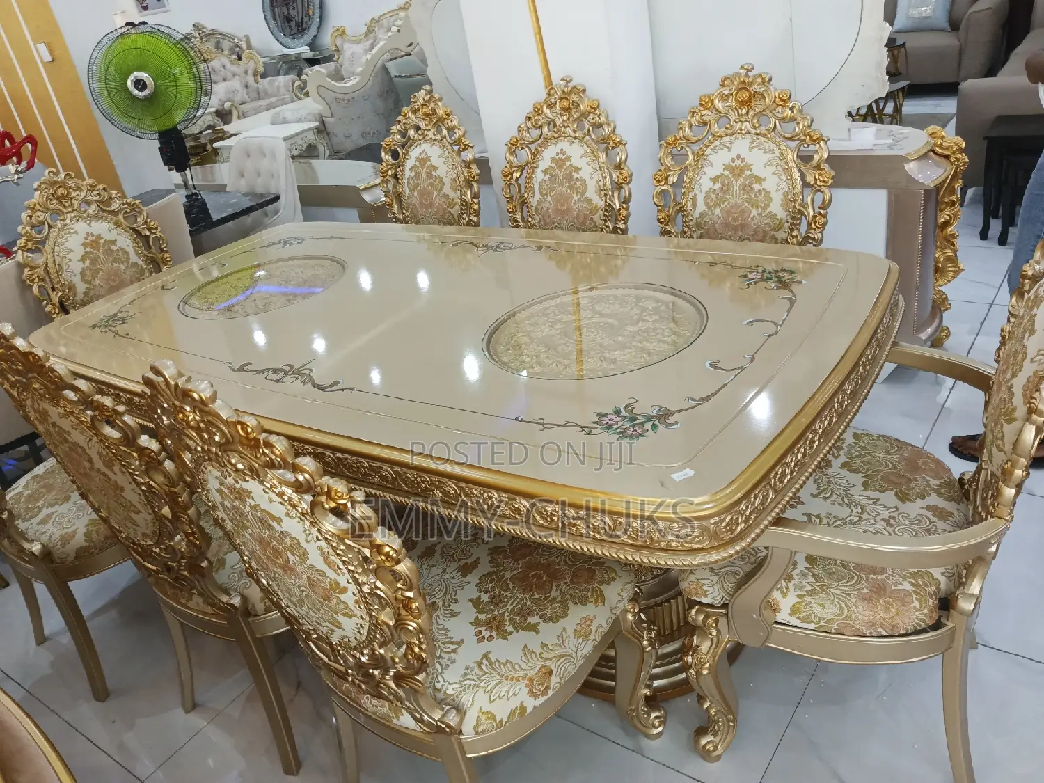 Luxury Gold 8 Seater Dinning Table