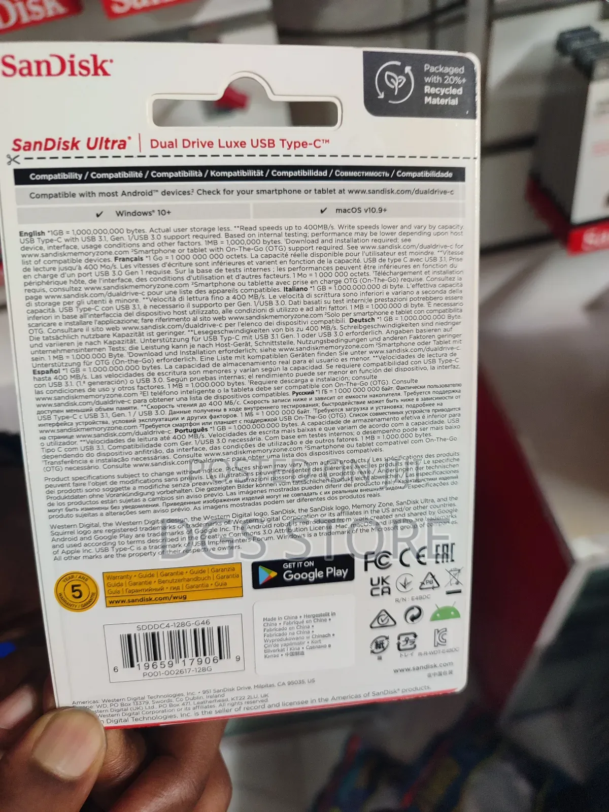 Sandisk Ultra Dual Drive Luxe Usb Type C 128gb