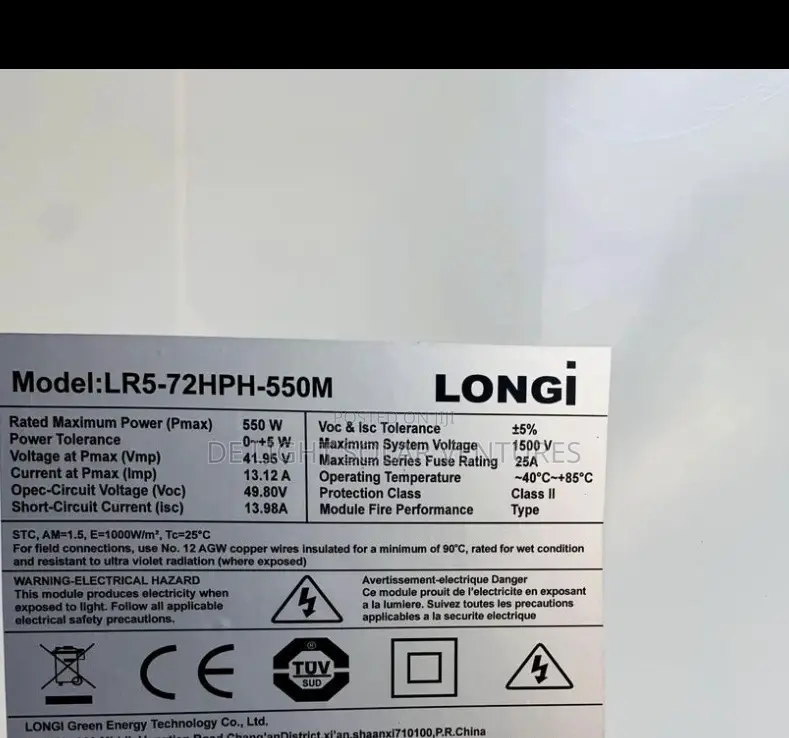 LONGI Solar Panel 550watts