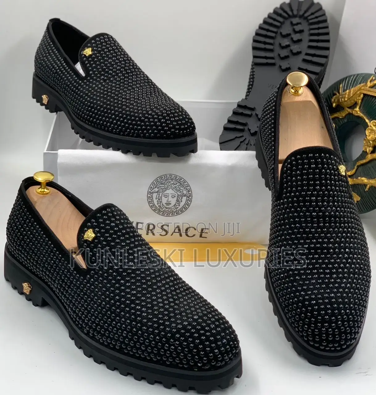 Original Versace Men Leather Sneakers