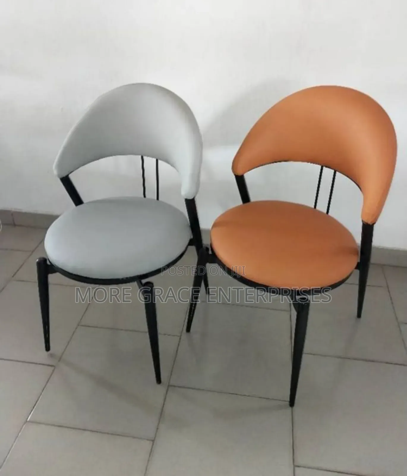 Imported Dining Chairs in Grey or Orange Colour.