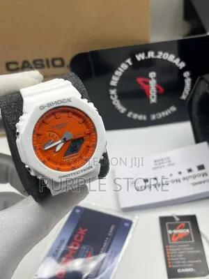 Gshock GMT Double Time Display Watch White Rubber Strap