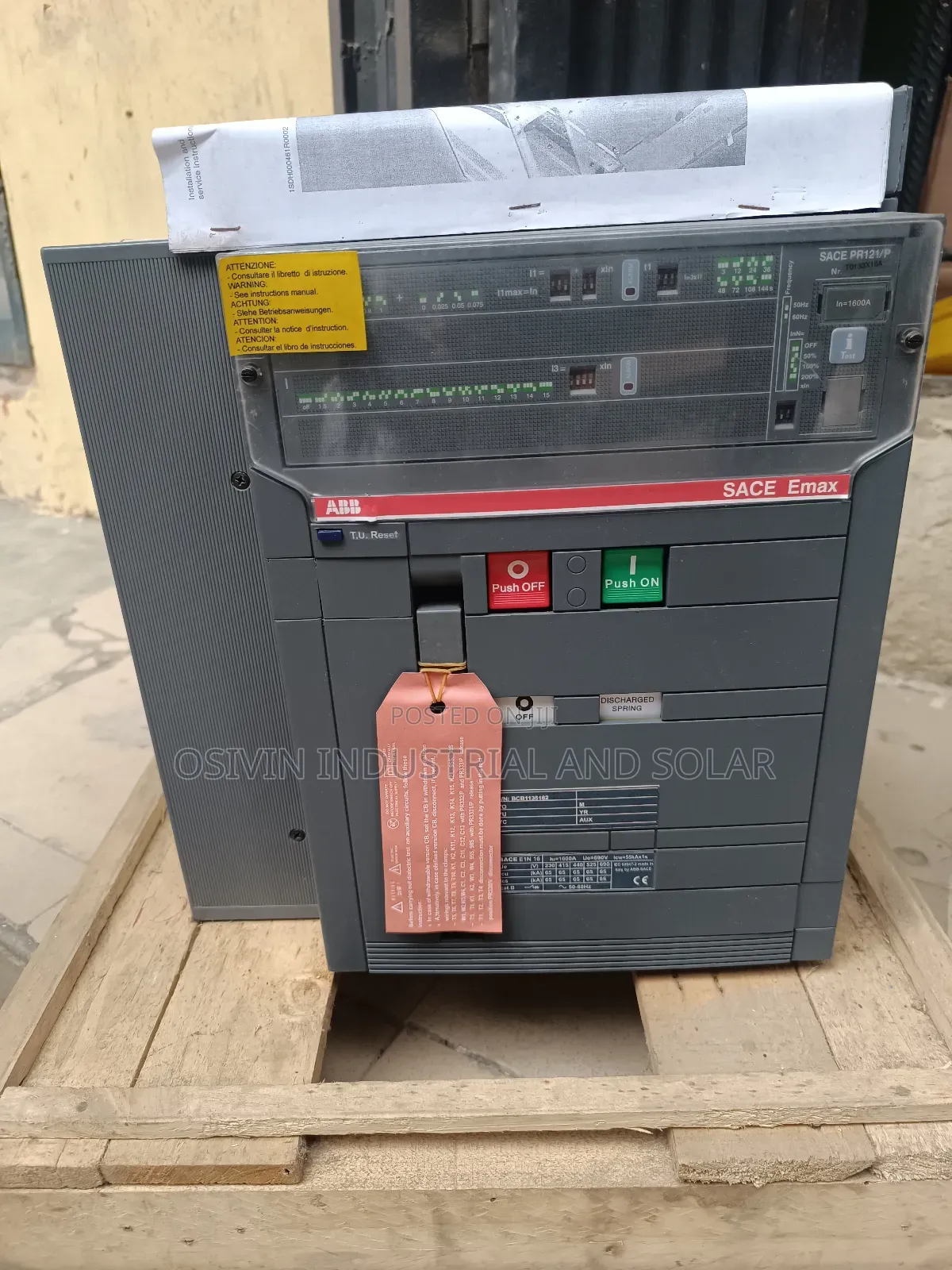 Sace E1N 16 ABB Breaker 1600a 4pole