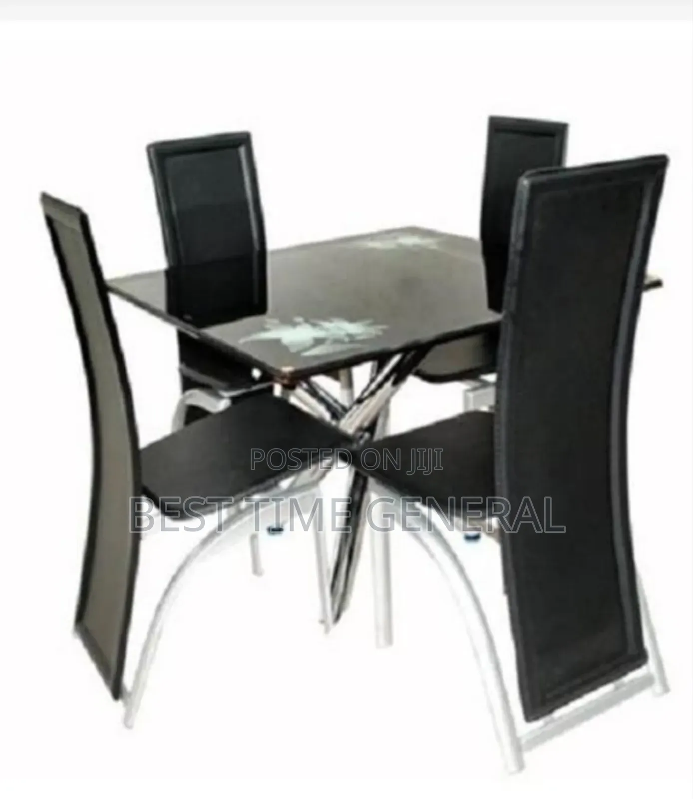 Set of Luxury Glass Dinning Table