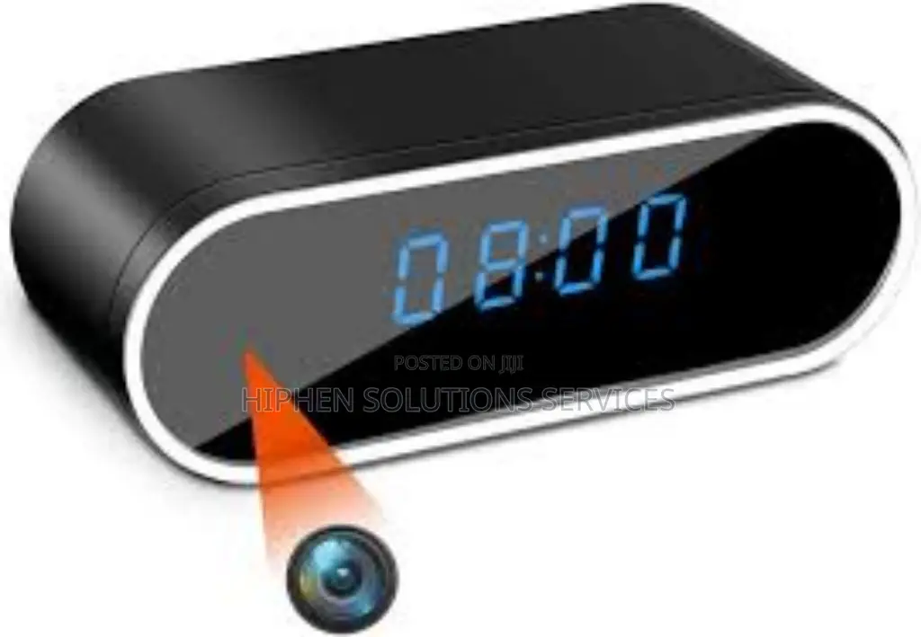 Black Hd Spy Big Digital Table Clock Camera, for Office
