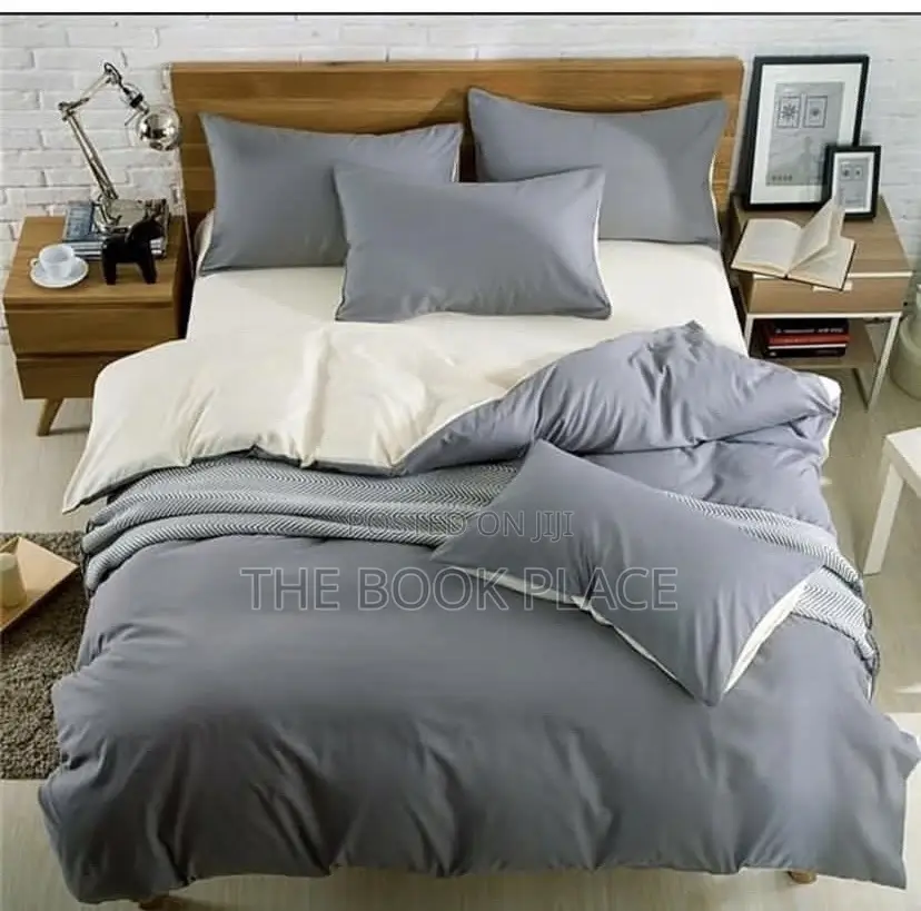 Cream/Gray Cotton Bedsheets
