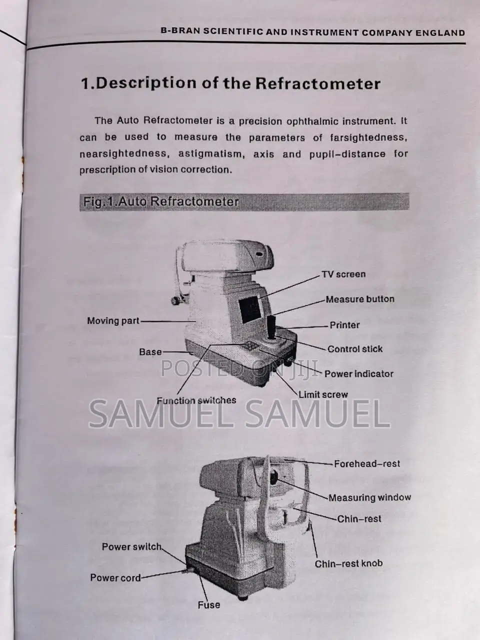 Auto Refractometer (B-Bran Scientific England)