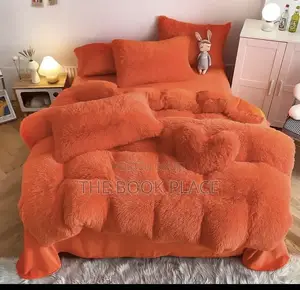 Fur Orange Bedsheet and Duvet
