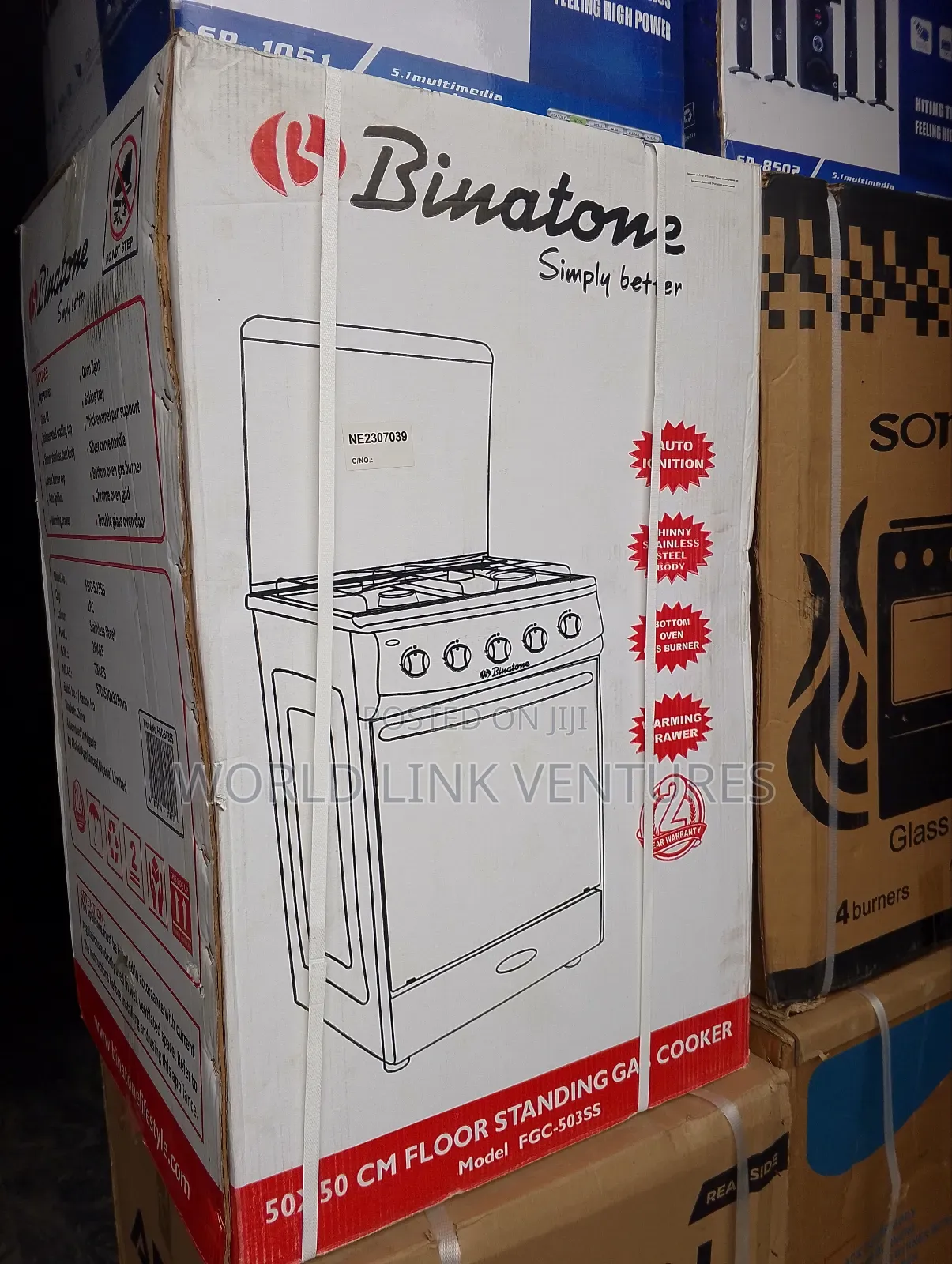 Binatone Standing All Gas Burner Automatic Ignition