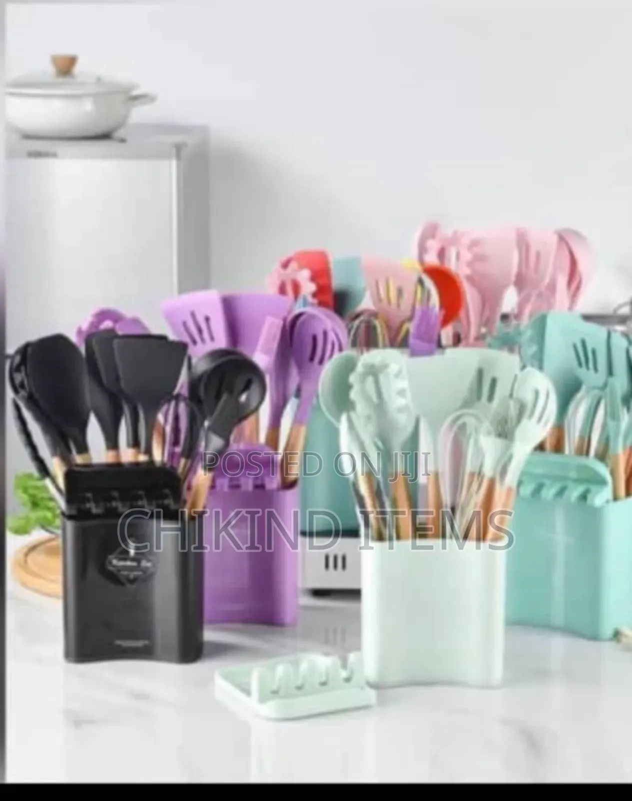 Quality Silicone None Stick Spoon Set With Wooden