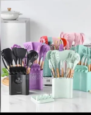 Quality Silicone None Stick Spoon Set With Wooden