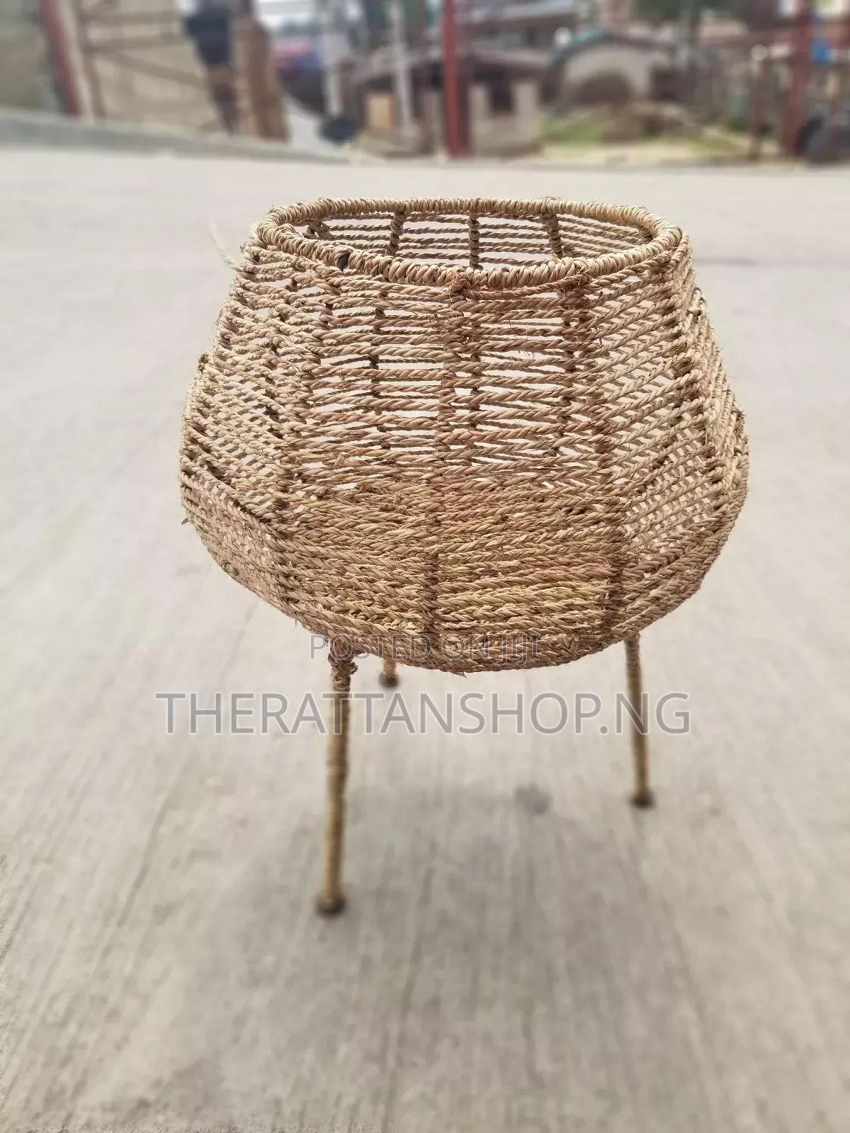 Hand-Woven Raffia Planter