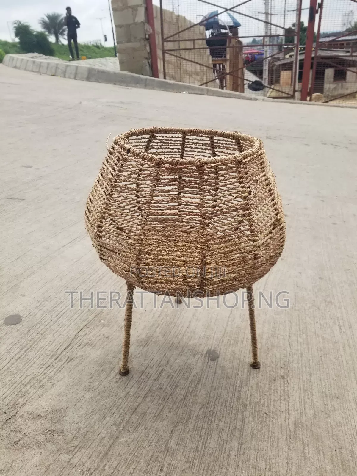 Hand-Woven Raffia Planter