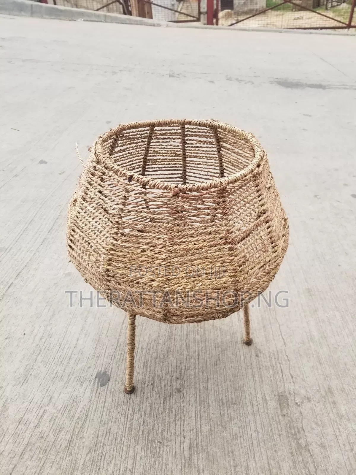 Hand-Woven Raffia Planter