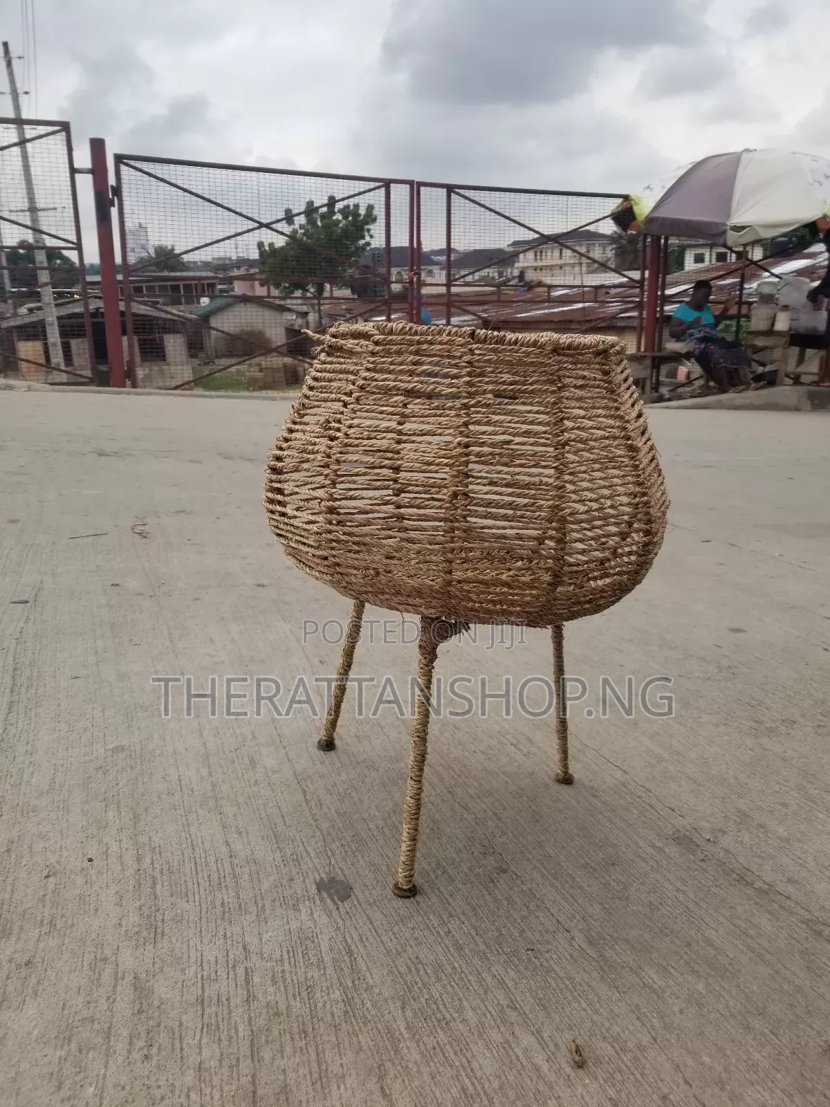 Hand-Woven Raffia Planter