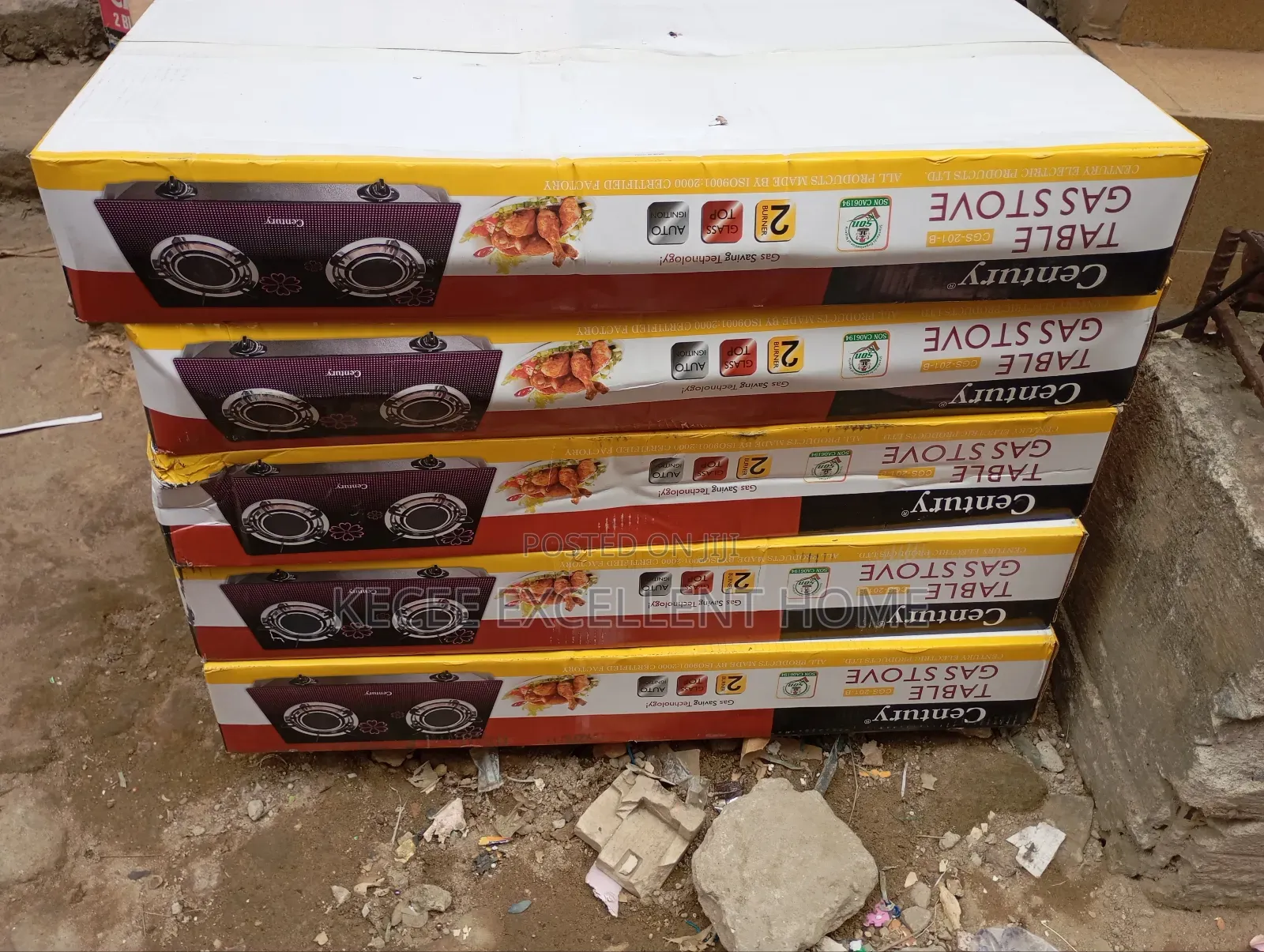 Century Double Glass Table Gas