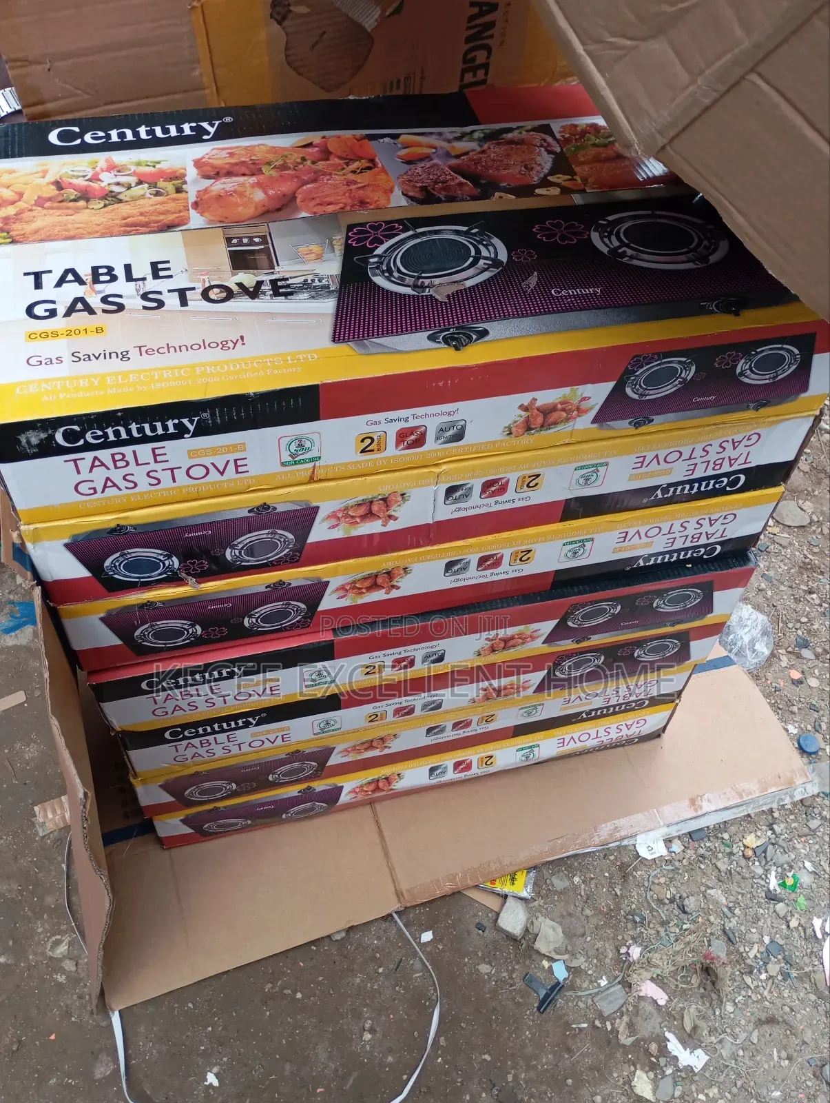 Century Double Glass Table Gas