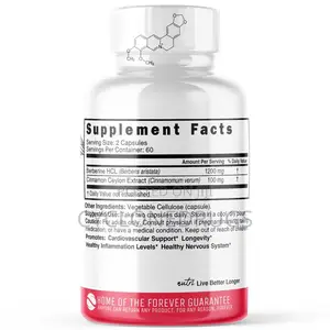 Nature's Fusions Berberine 1300mg – 120 Capsules
