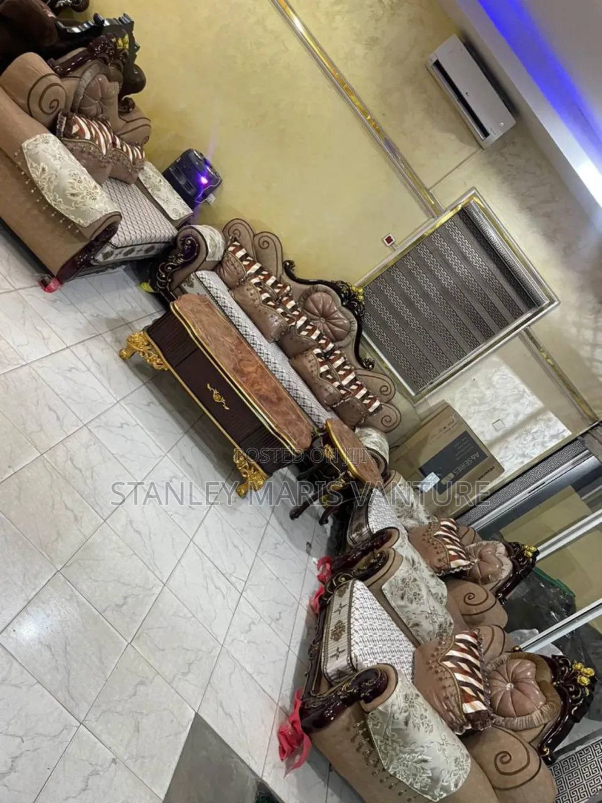 Royal Sofa Set With Center Table and Side Stools