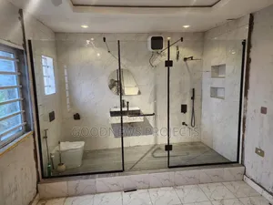 Master Frameless Hinged Shower Glass (Black)
