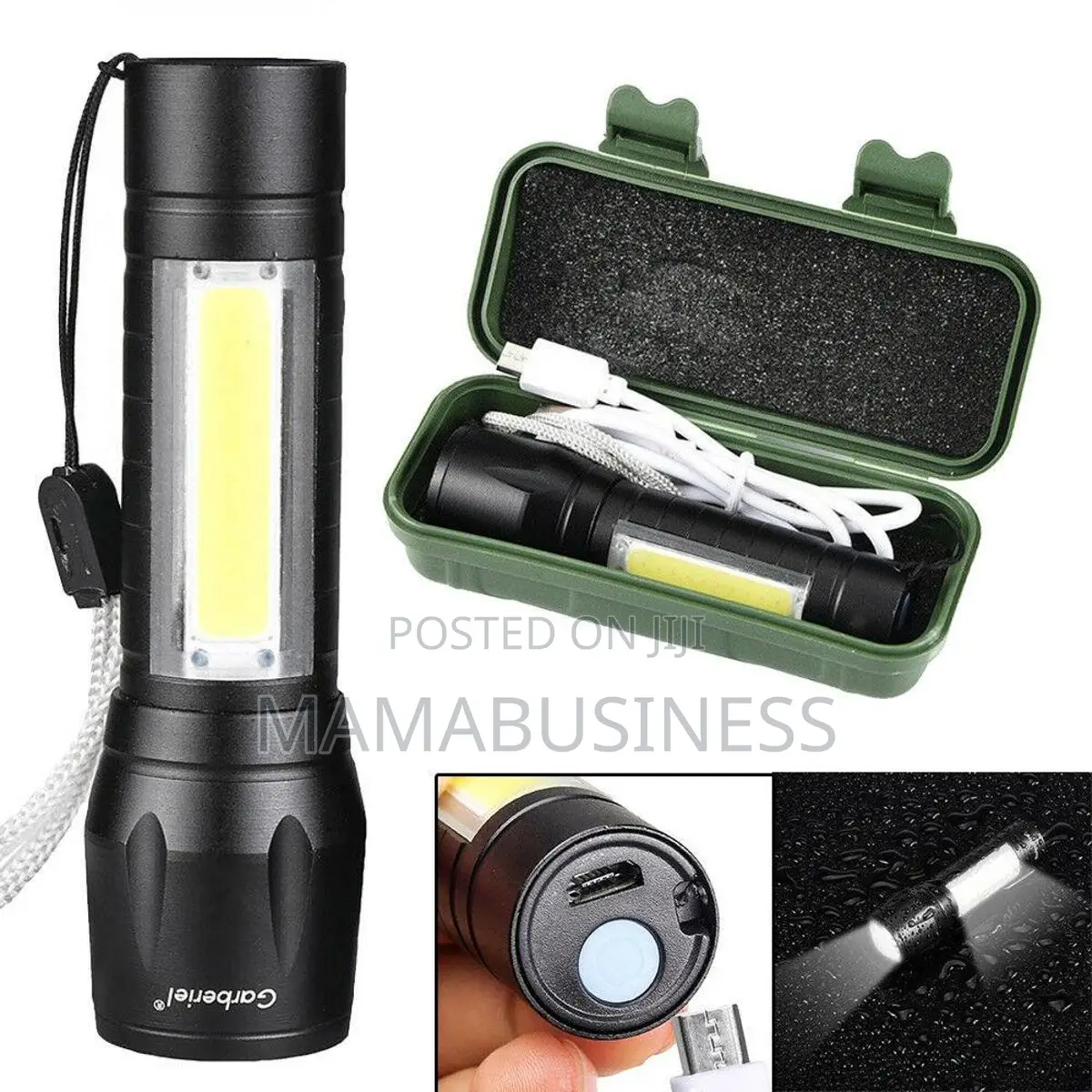 USB Charge XPE+COB Led Light Torch