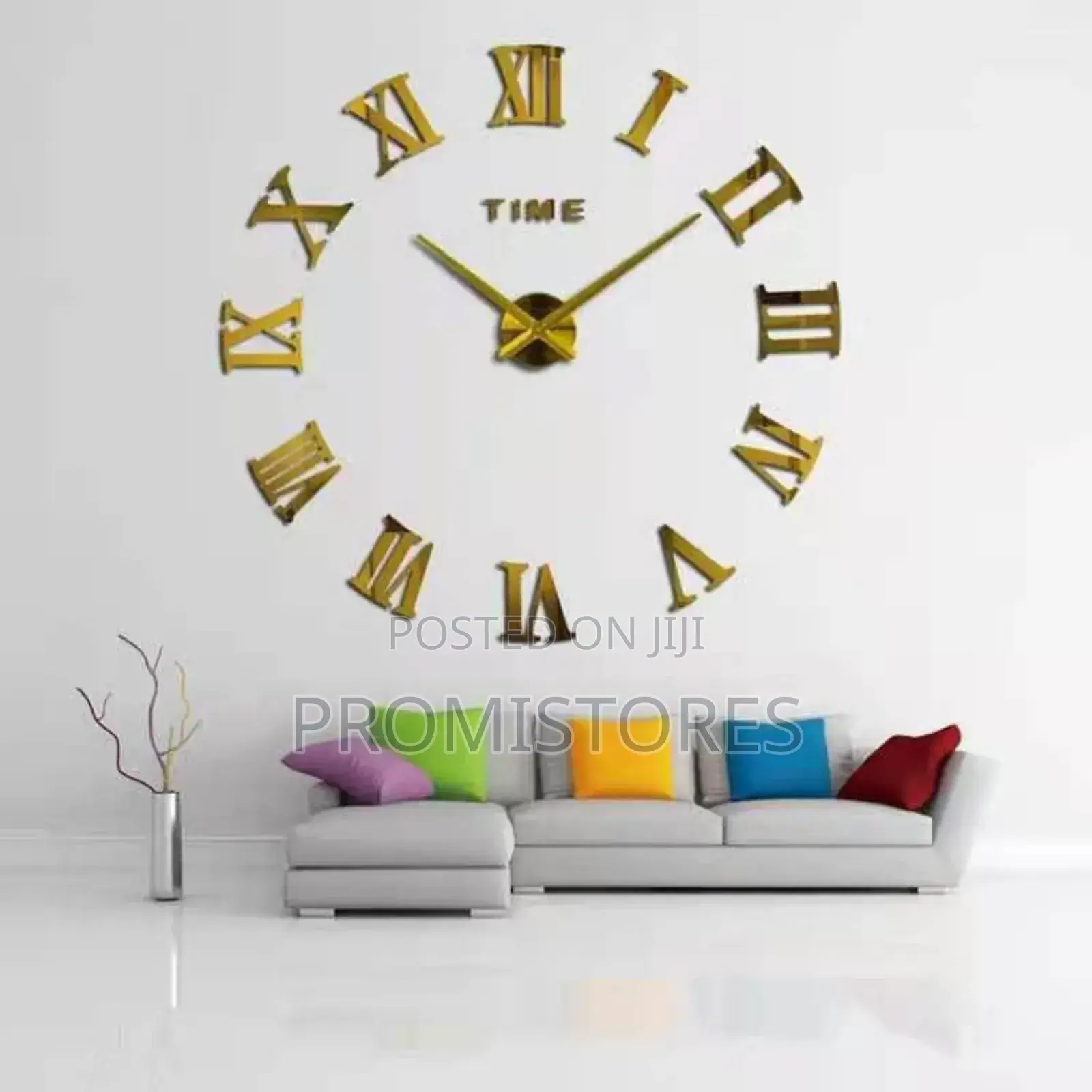 Diy Wall Numeral Decorative Wall Clock Black