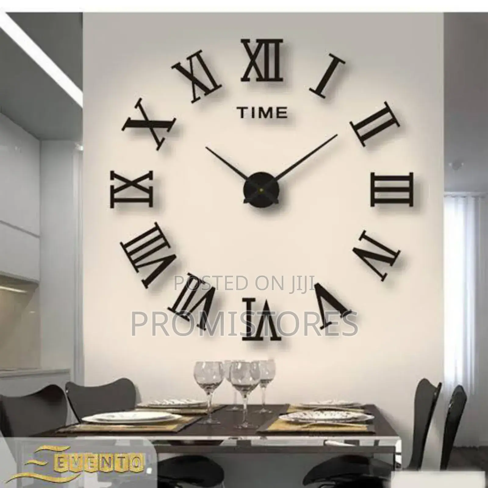 Diy Wall Numeral Decorative Wall Clock Black