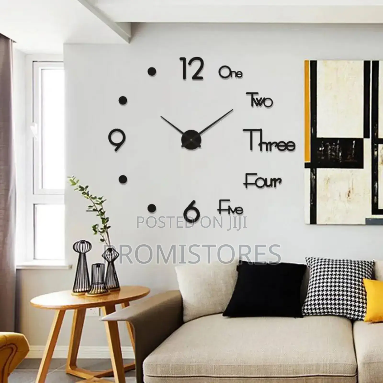 Diy Wall Numeral Decorative Wall Clock Black