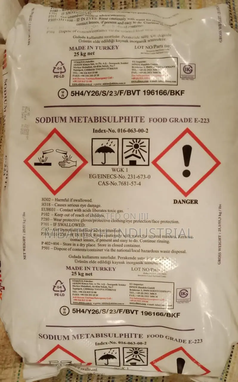 Sodium Metabisulphite, Roquette Caramel Colour