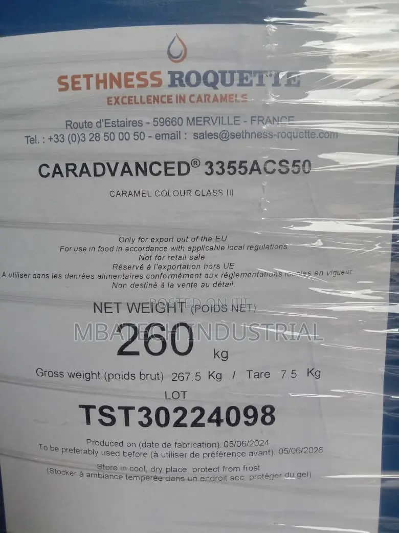 Sodium Metabisulphite, Roquette Caramel Colour