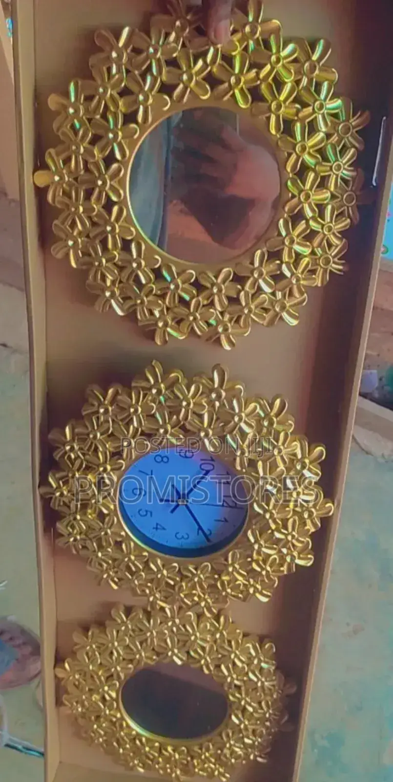 3 in 1 Wall Gold Decorating Clock.
