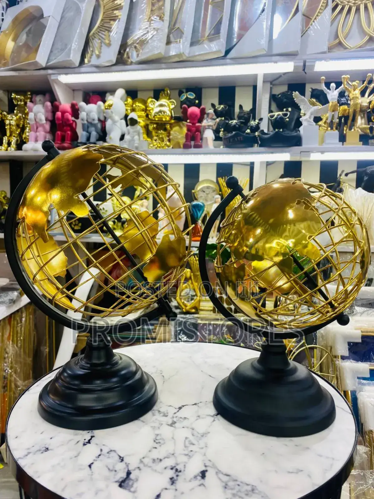 Gold World Map Decorative Design Big and Small.