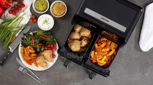 Daewoo Digital Air Fryer, Double Draws For Double Cooking
