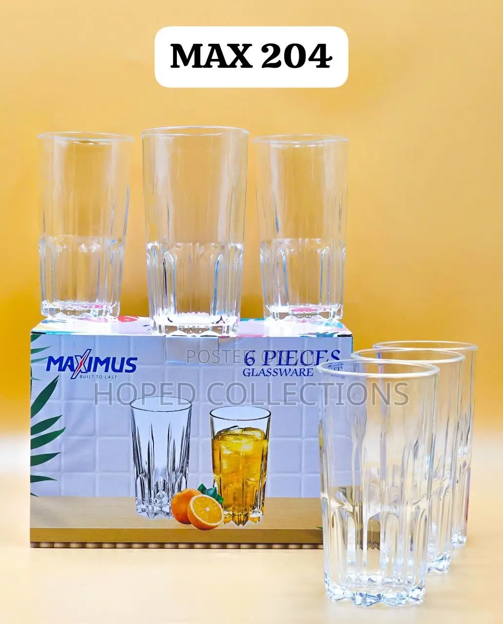 6 Pieces Maximus Glass Cups