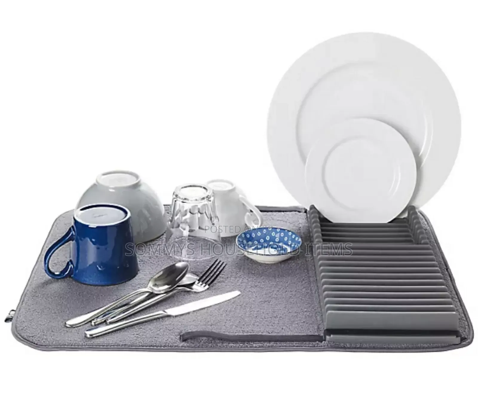 Foldable Water Absorbing/Drainage Utensils Rack Mat.