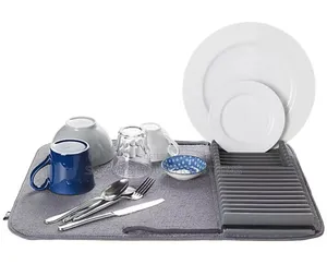 Foldable Water Absorbing/Drainage Utensils Rack Mat.